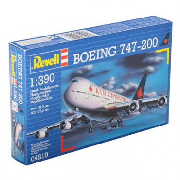 KIT PARA MONTAR REVELL AVIÃO COMERCIAL BOEING 747-200 AIR CANADA 1/390 60 PEÇAS REV 04210